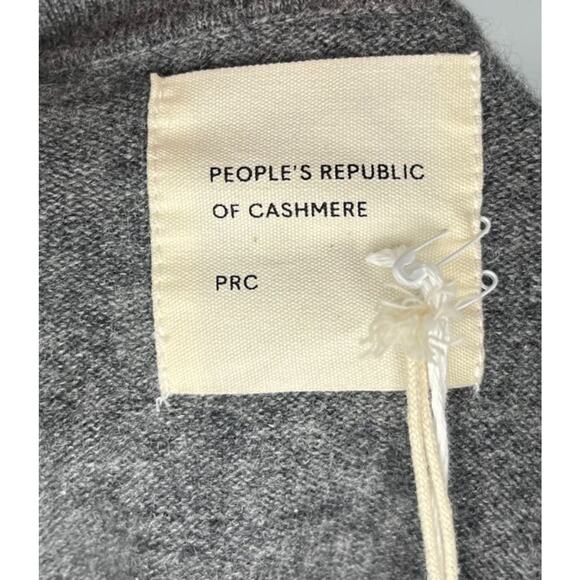 PEOPLES REPUBLIC OF CASHMERE Sz S Small Gray O Cardigan Sweater NWT - Picture 3 of 12